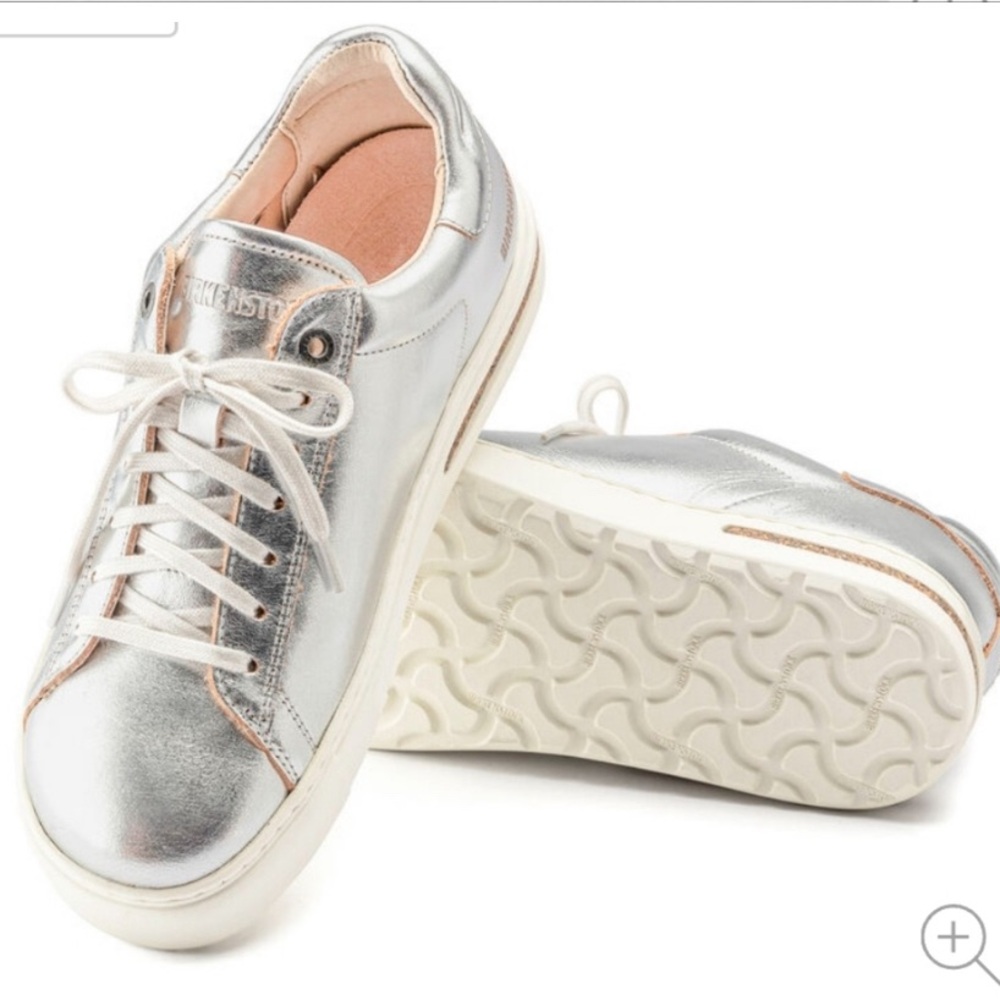 Birkenstock Bend Low Metallic Silver Sneakers 
SIZE  38/7 - 7 1/2. EUC